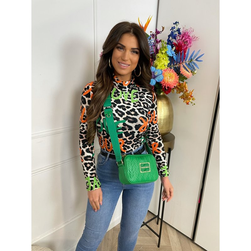 Col Top Leopard Colors Orange Green