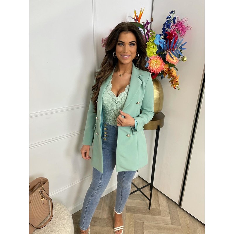 Long Blazer Button Mint