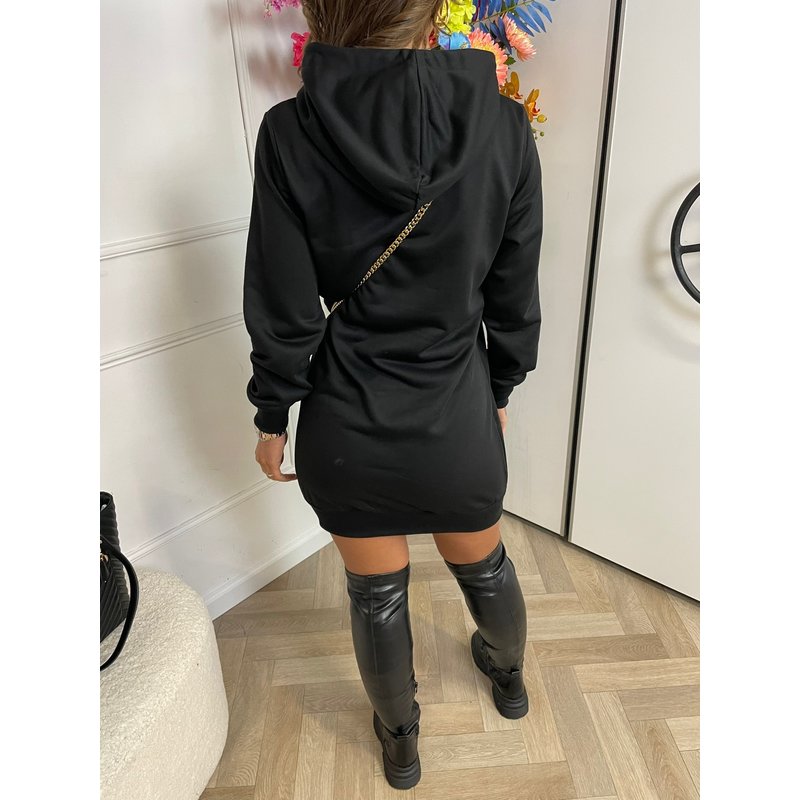Hoodie Dress Ashley Black WJ8880 (WEB ONLY)