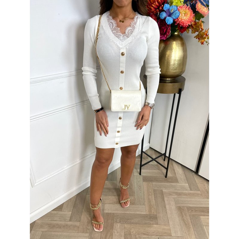 Dress With Lace Off White CH752 (WEB ONLY)