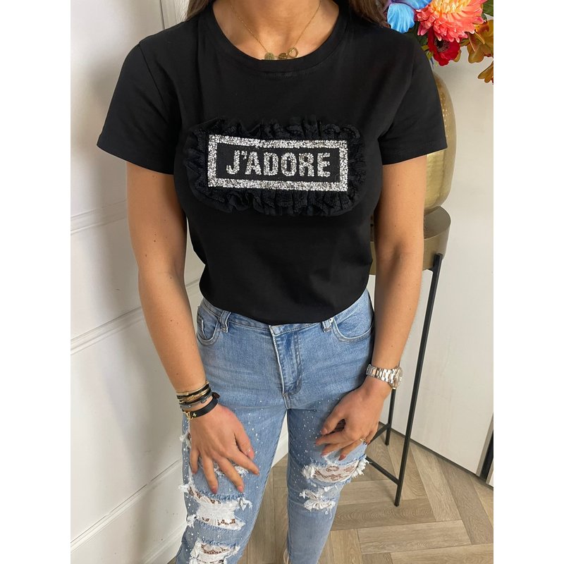 T-Shirt Jadore Lace Black 9703 (WEB ONLY)