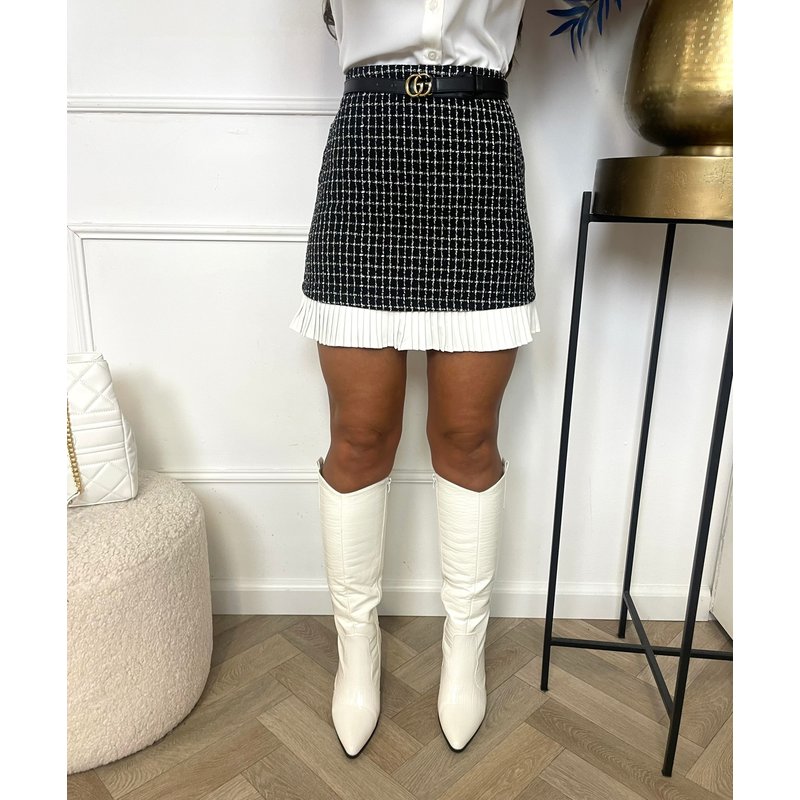 Skirt Tweed Plisse Black SK842