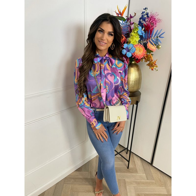 Blouse Flower Print Purple