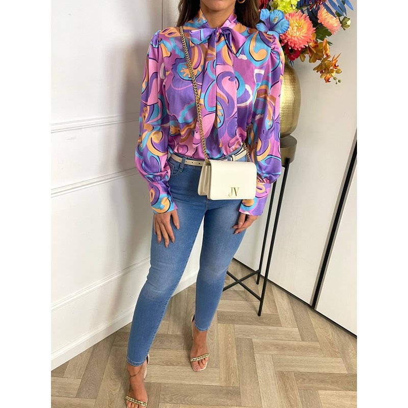 Blouse Flower Print Purple