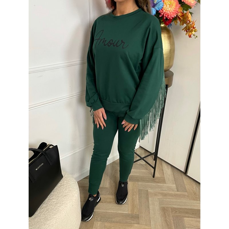 2 Delig Joggingspak Franje Amour Dark Green (WEB ONLY)