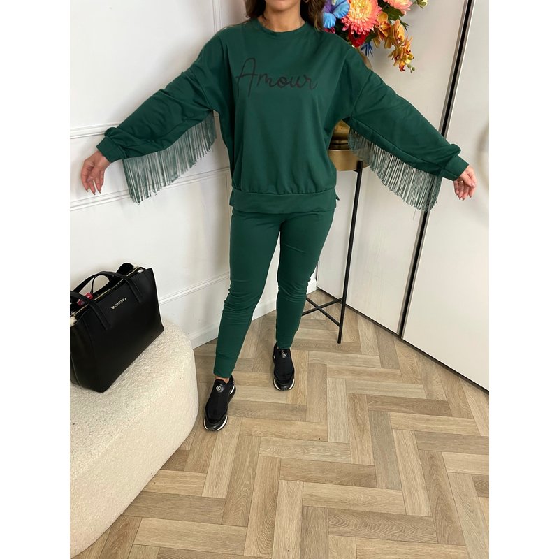 2 Delig Joggingspak Franje Amour Dark Green (WEB ONLY)