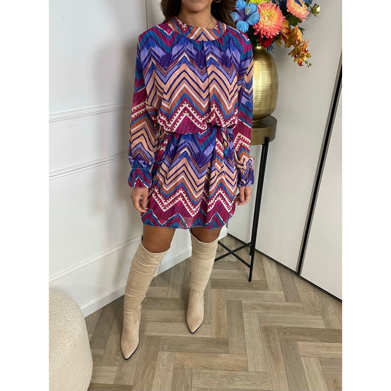 Dress Zigzag Print Purple