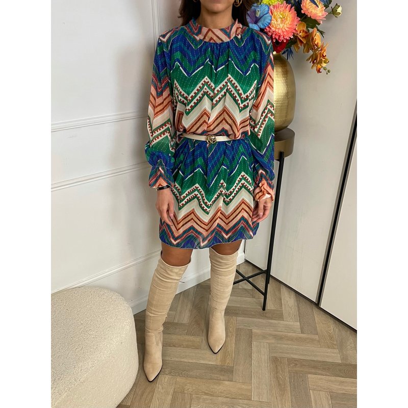 Dress Zigzag Print Green