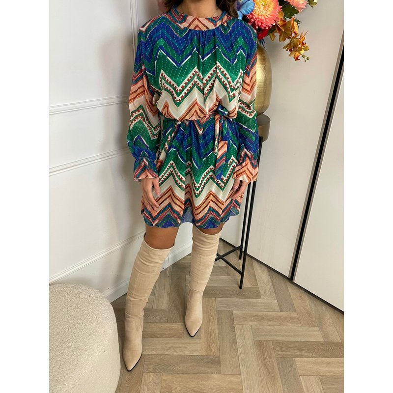 Dress Zigzag Print Green
