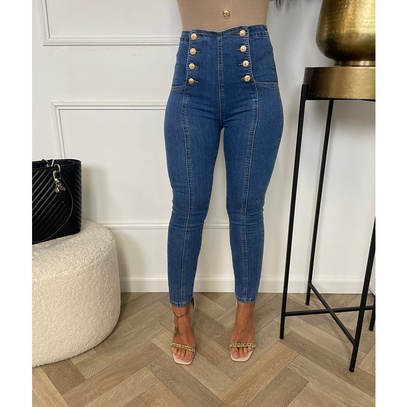 Jeans Lovery Knoop Blue YX927 (WEB ONLY)