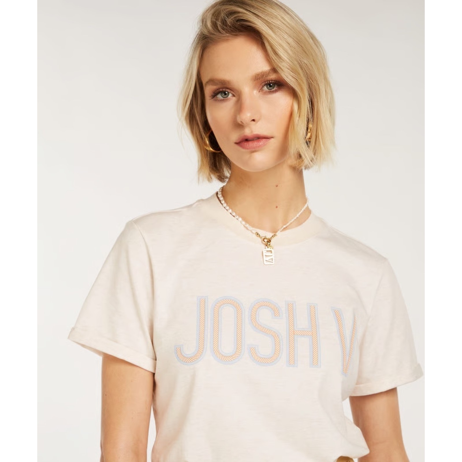 JoshV T-Shirt Dorie Rope Cream Melange JoshV