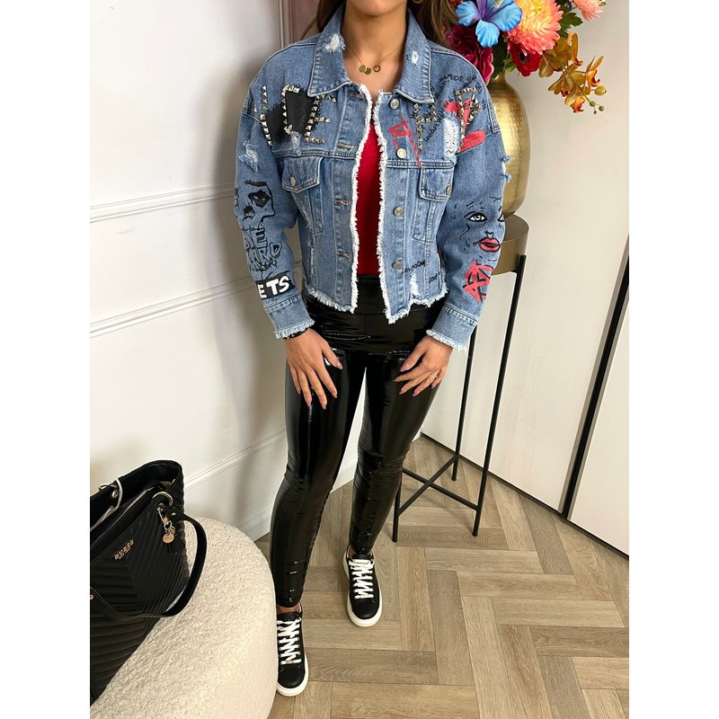 Jeans Jacket Studs Blue LM8133