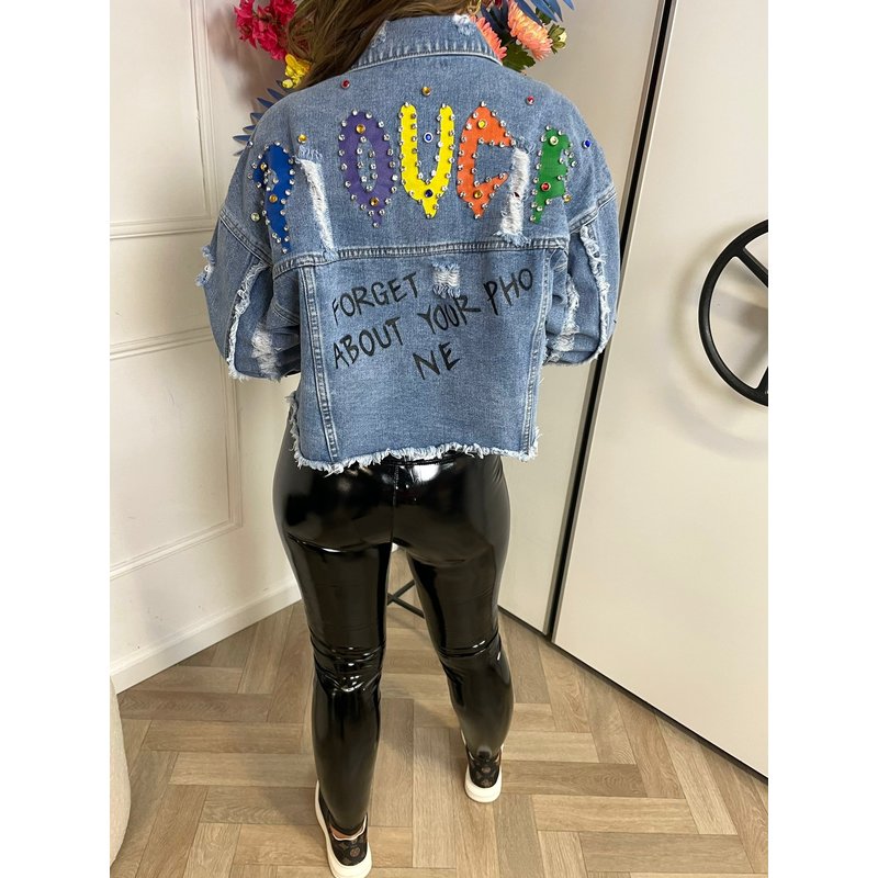 Jeans Jacket Studs Blue LM8133