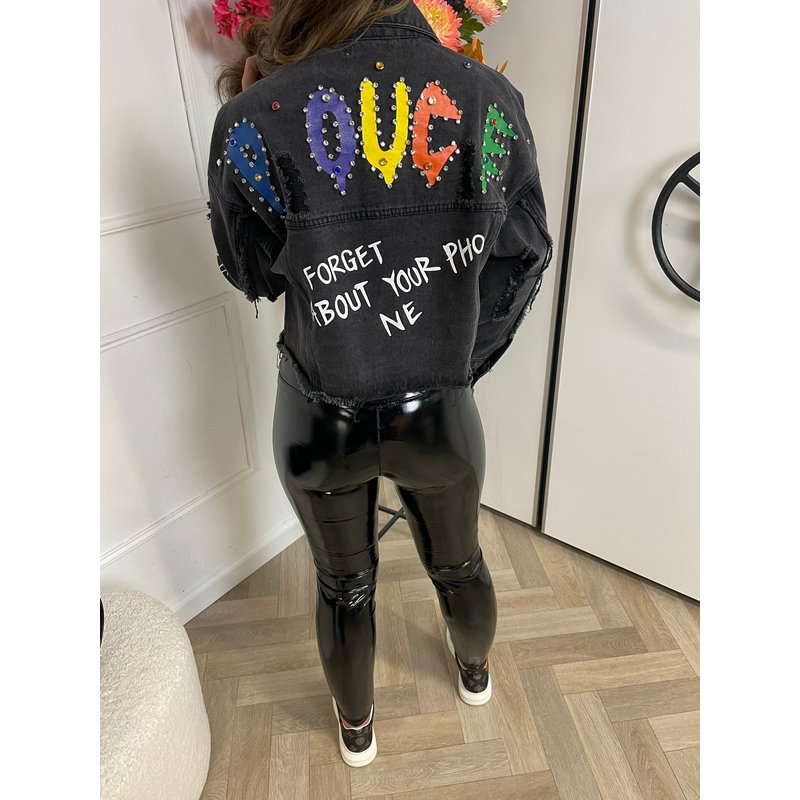 Jeans Jacket Studs Black LM8133