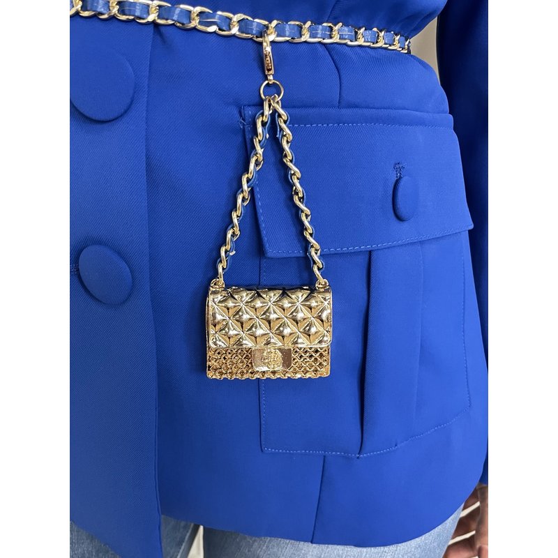 Blazer With Gold Bag Kobalt V518