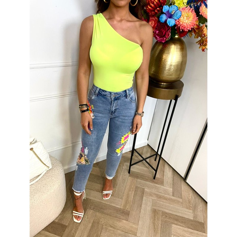 Travel Body One Shoulder Neon Yellow HS6961