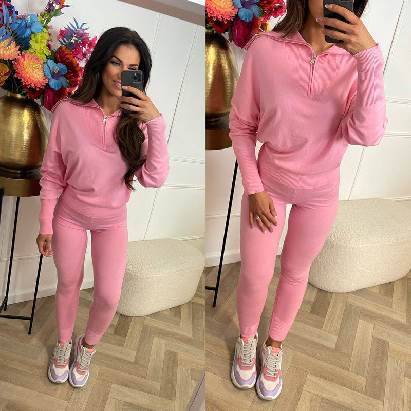 2 Delig Joggingspak Zipper Pink PU-1120