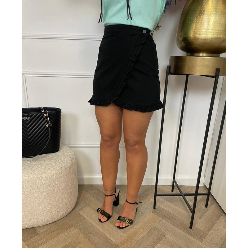 Skirt Denim Ruffle Black 8281-1