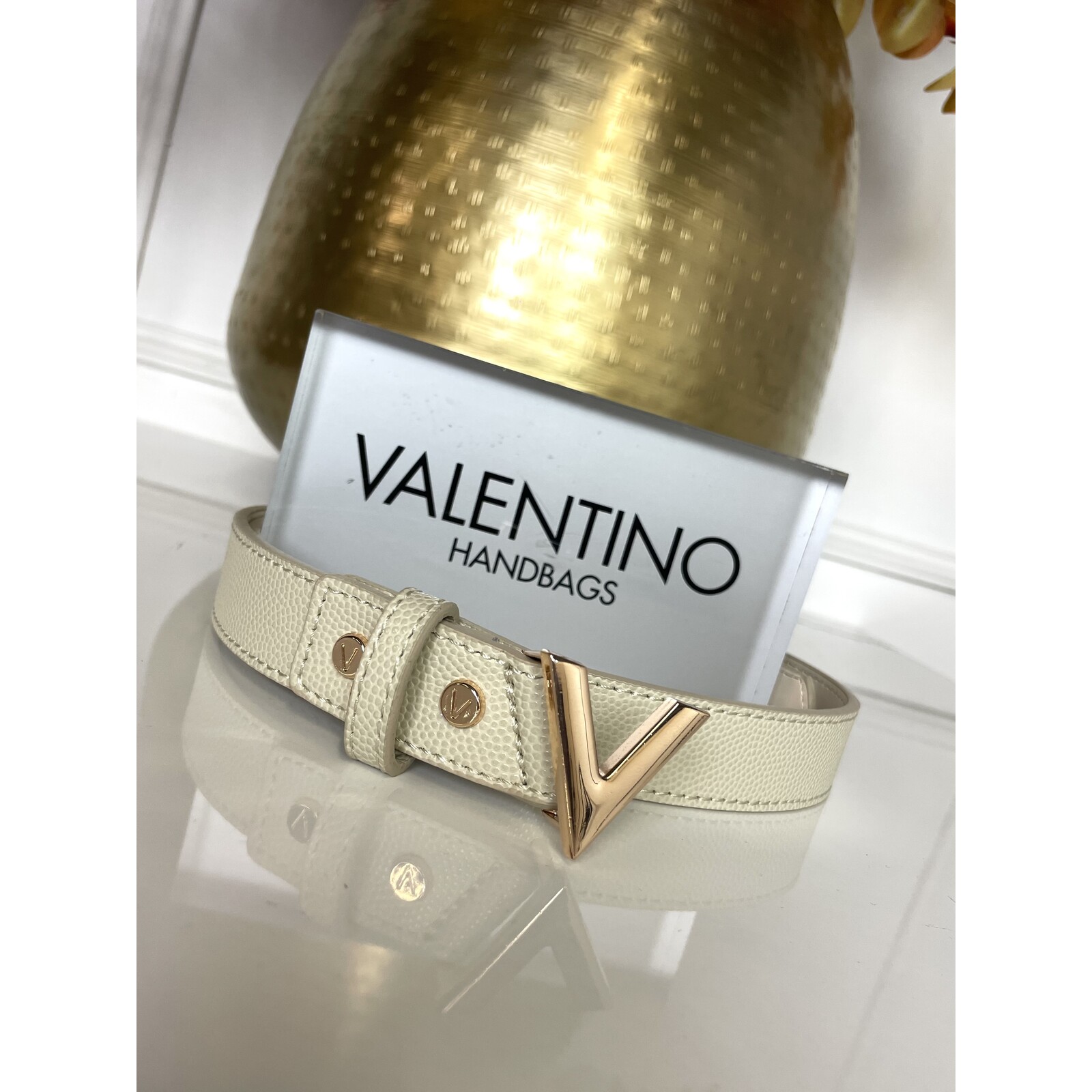 Valentino Bags Belt Divina Ecru Oro Valentino