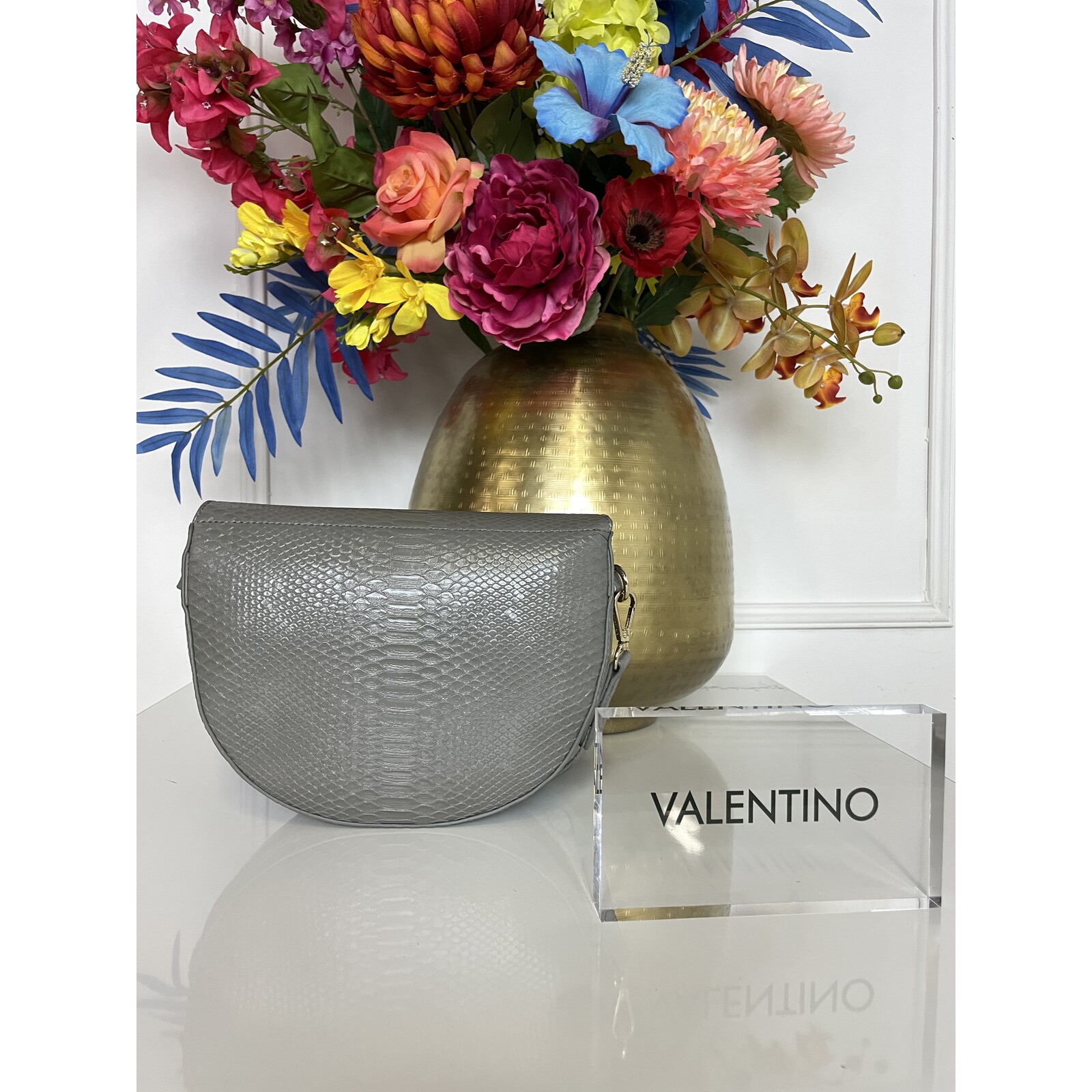 Valentino Bags Bag Bigs Croco Grigio Valentino