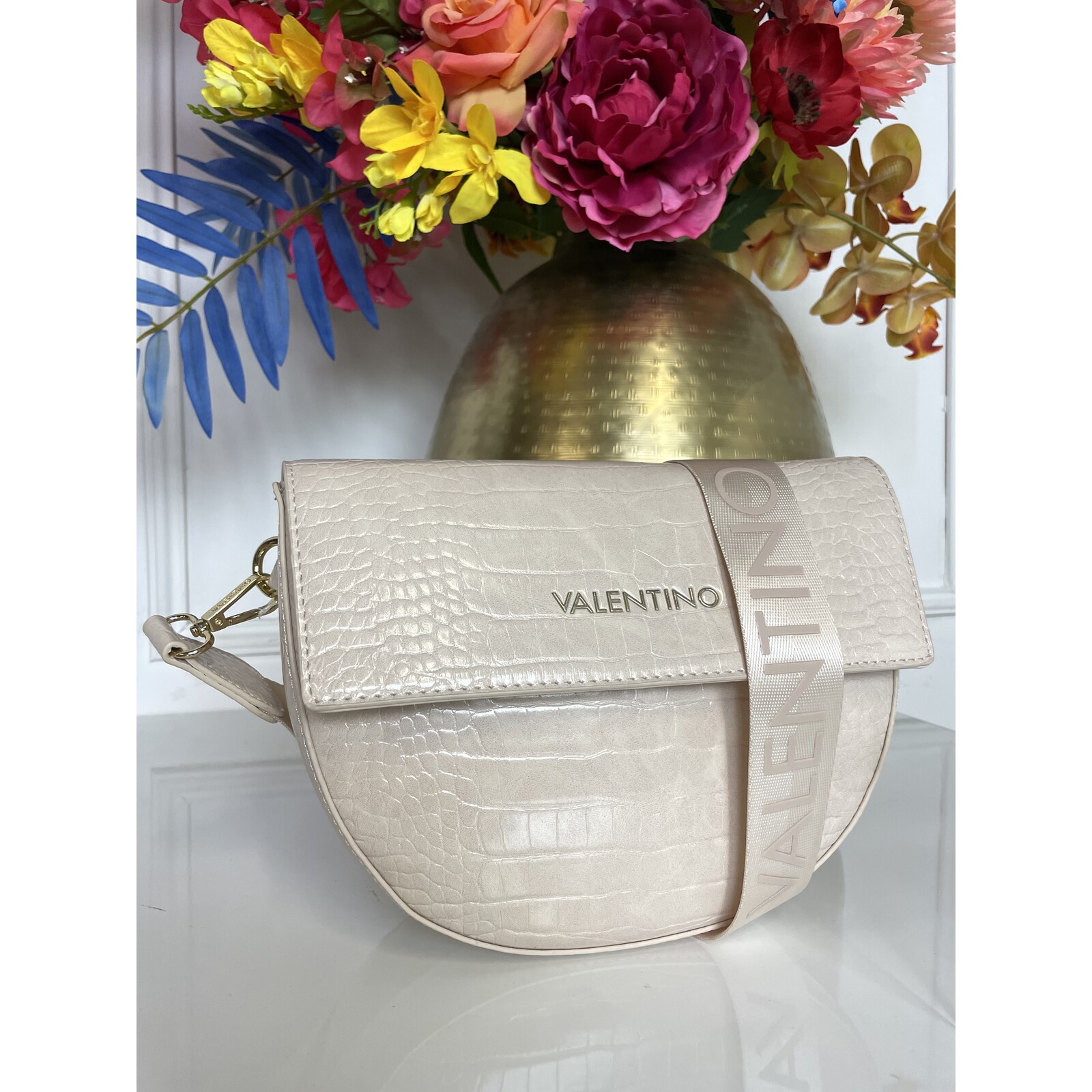 Valentino Bags Bag Bigs Croco Off White Valentino