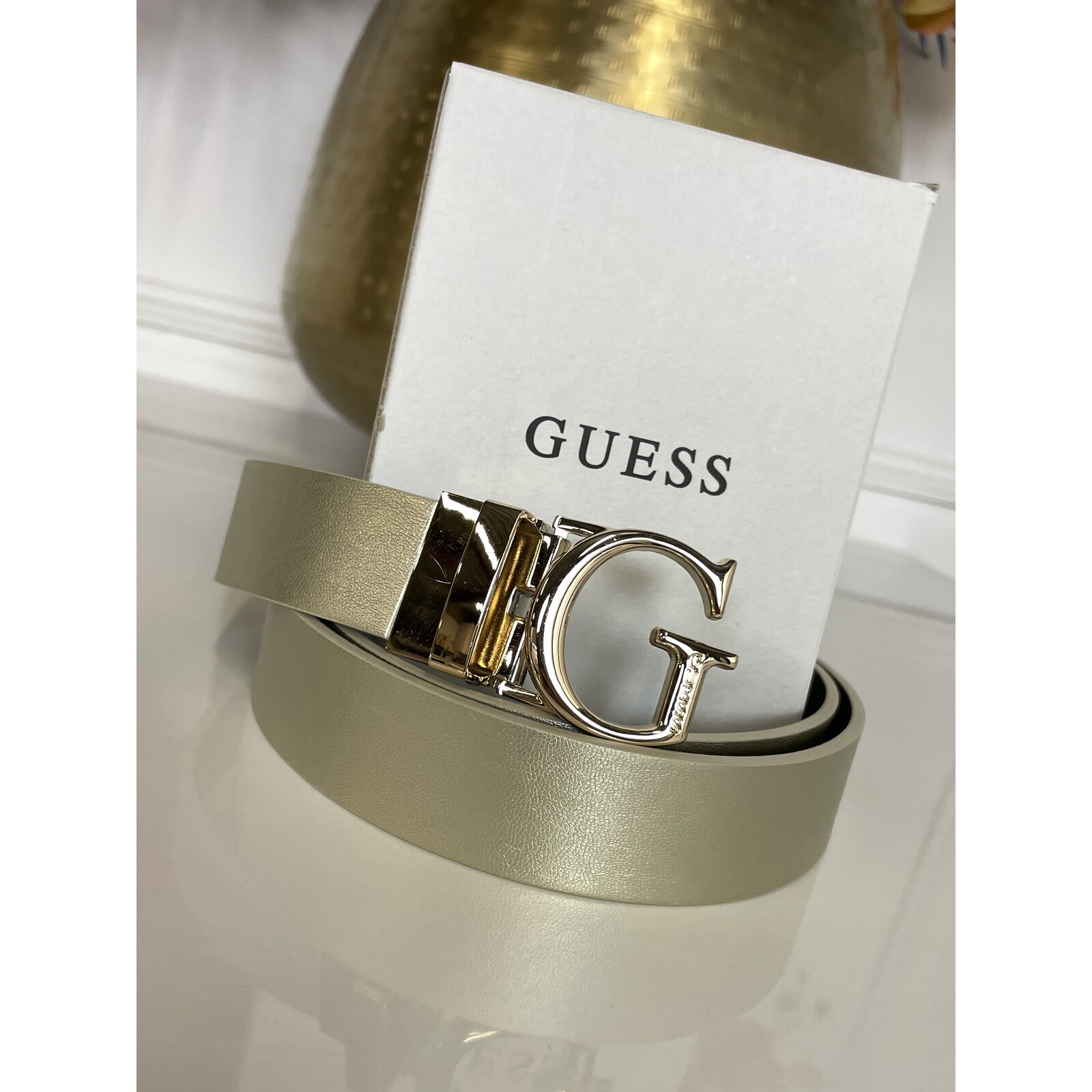 Guess 2 In 1 Belt G logo Black Gold Guess 182