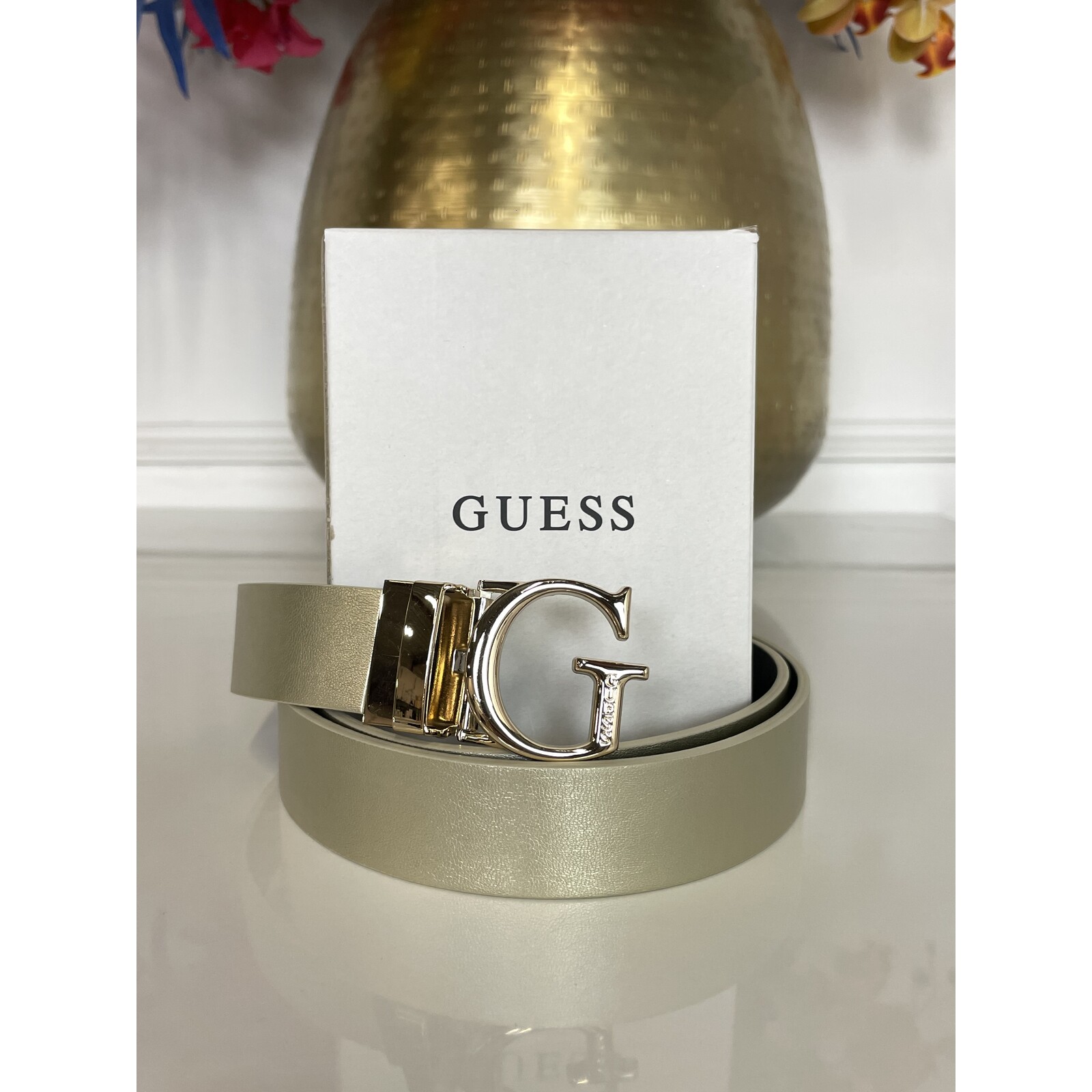 Guess 2 In 1 Belt G logo Black Gold Guess 182