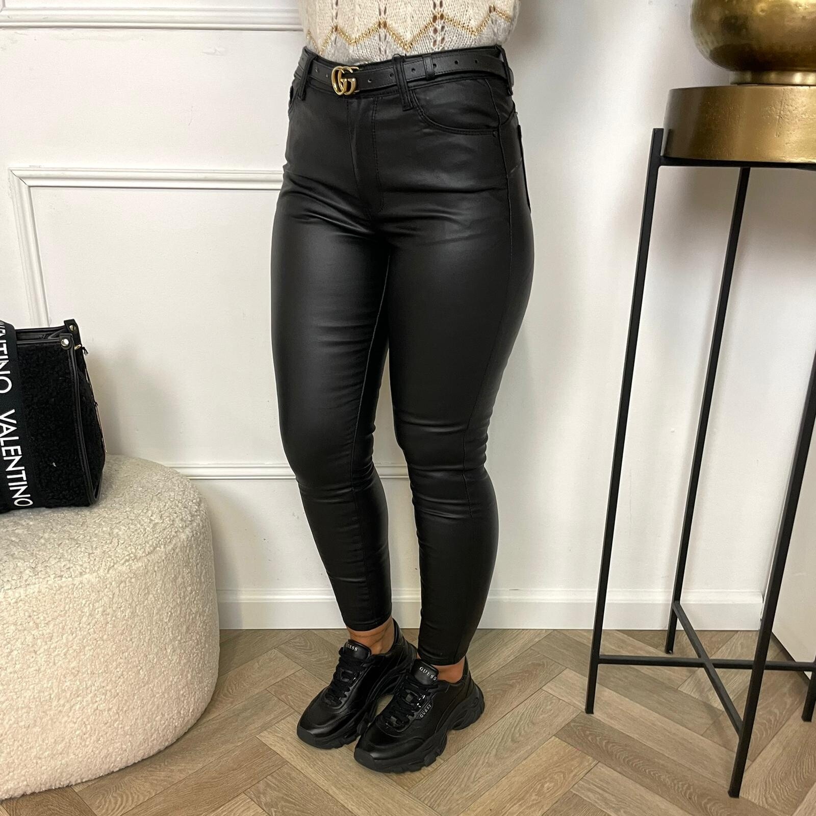 Jeans Leder Miss Bon Black  99568-1