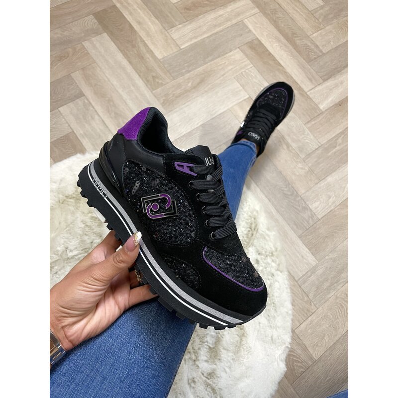 Sneakers Maxi Wonder Black Purple 1225 Liu Jo