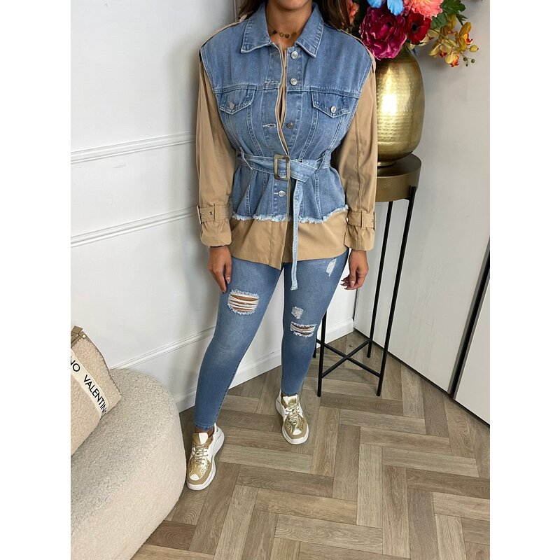 Jacket Denim Fashion Beige 7177-1