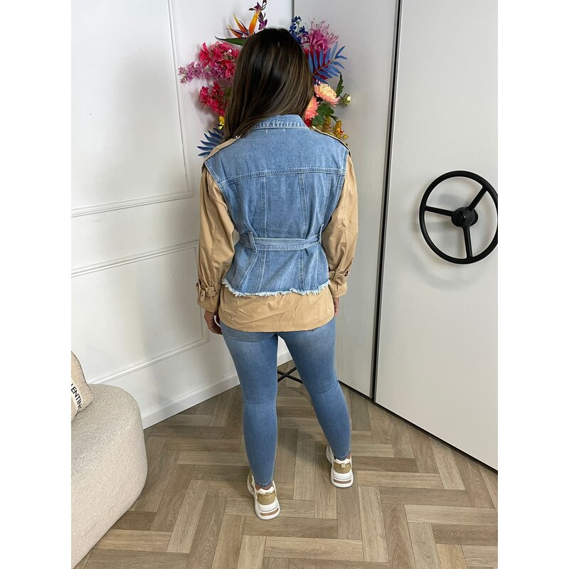 Jacket Denim Fashion Beige 7177-1