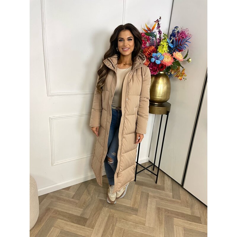 Puffer Jacket Long Beige MY21028