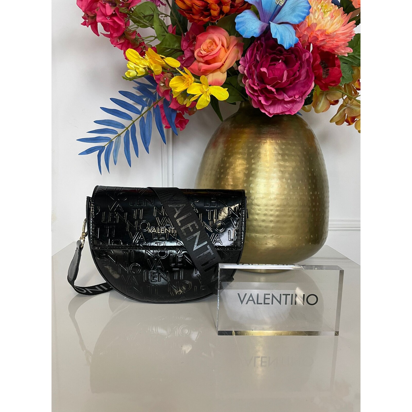 Valentino Bags Bag Bigs Lak Text Black Valentino