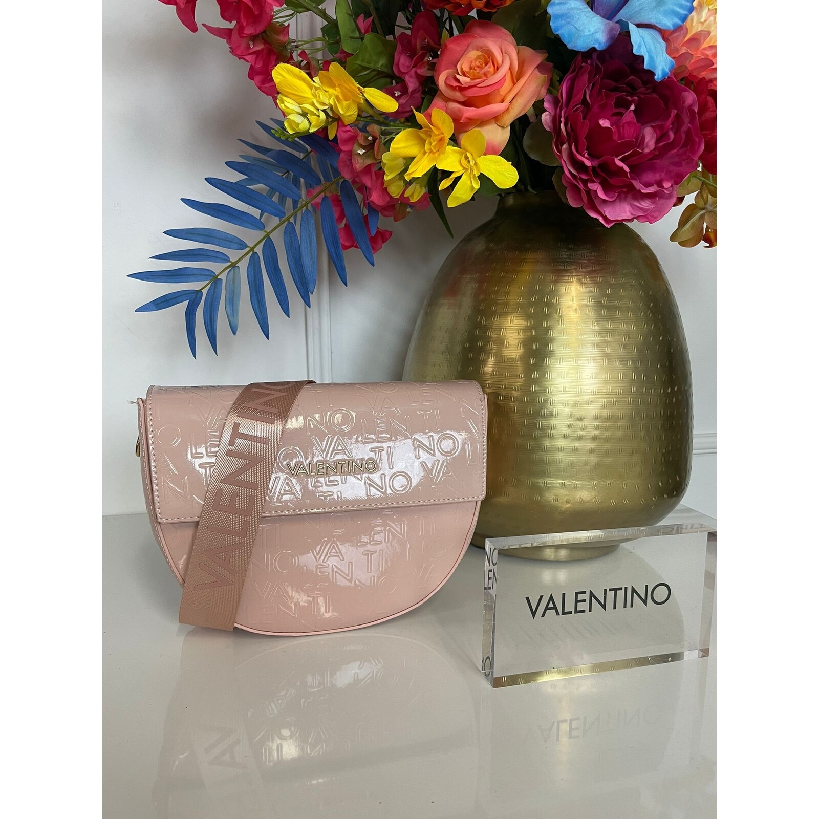 Valentino Bags Bag Bigs Lak Text Pink Valentino