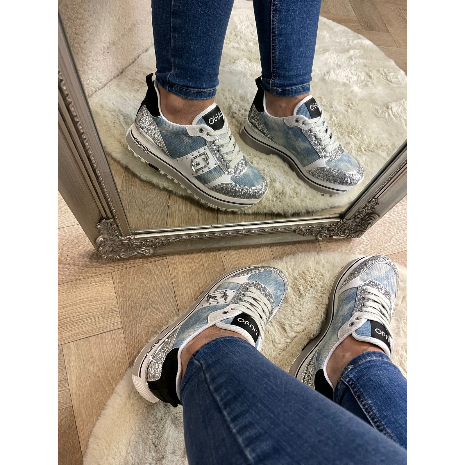 Liu-Jo Sneaker Chloe  Denim Glitter  Silver  1316