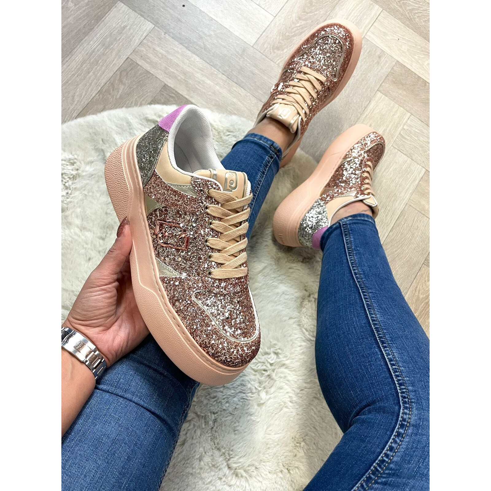 Liu-Jo Sneaker Tami  Glitter  Paypaya /Rose Liu Jo  1303