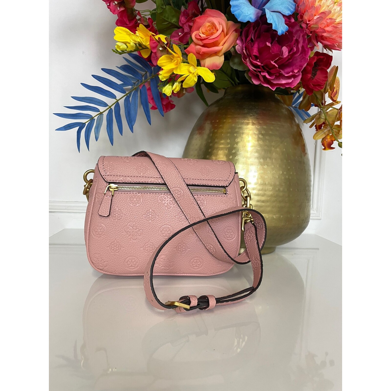 Guess Bag Izzy Leder Round Pink  Logo Guess 681