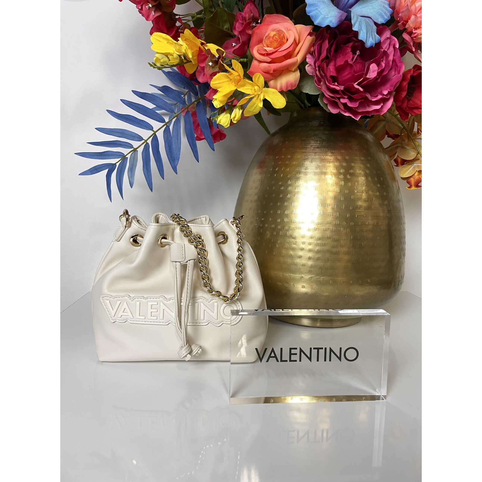 Valentino Bags Bag Bucket Oxford Ecru  Valentino