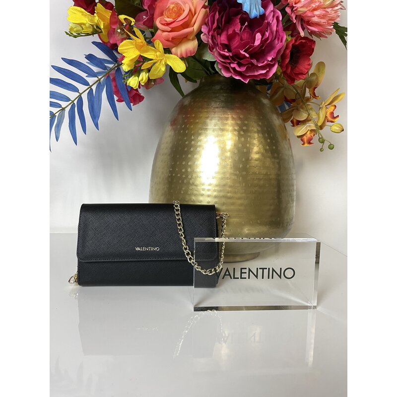 Wallet  Catalunya With Shoulder Strap   Black Valentino
