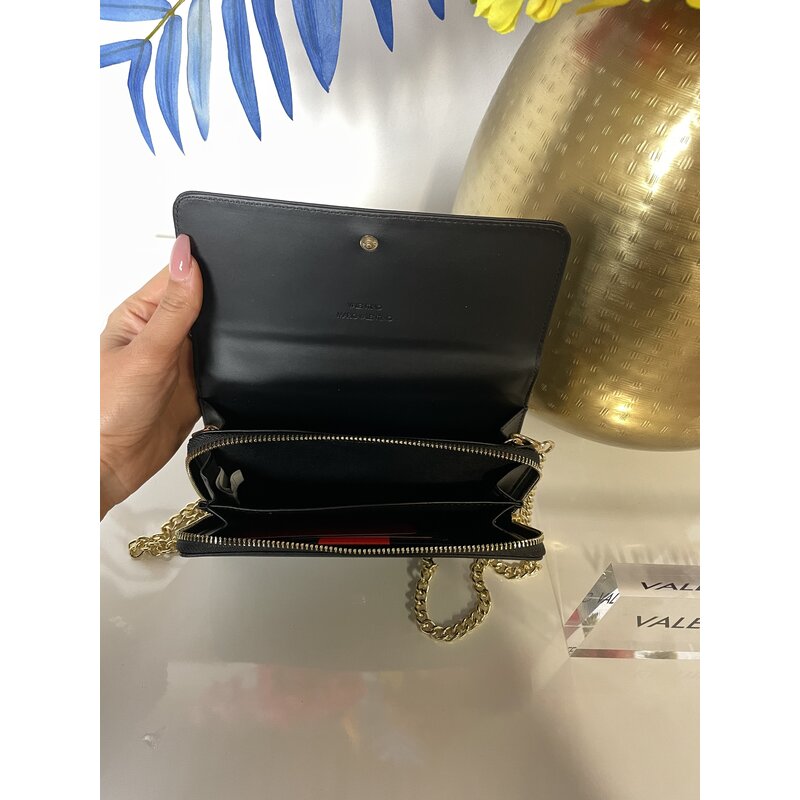 Wallet  Catalunya With Shoulder Strap   Black Valentino