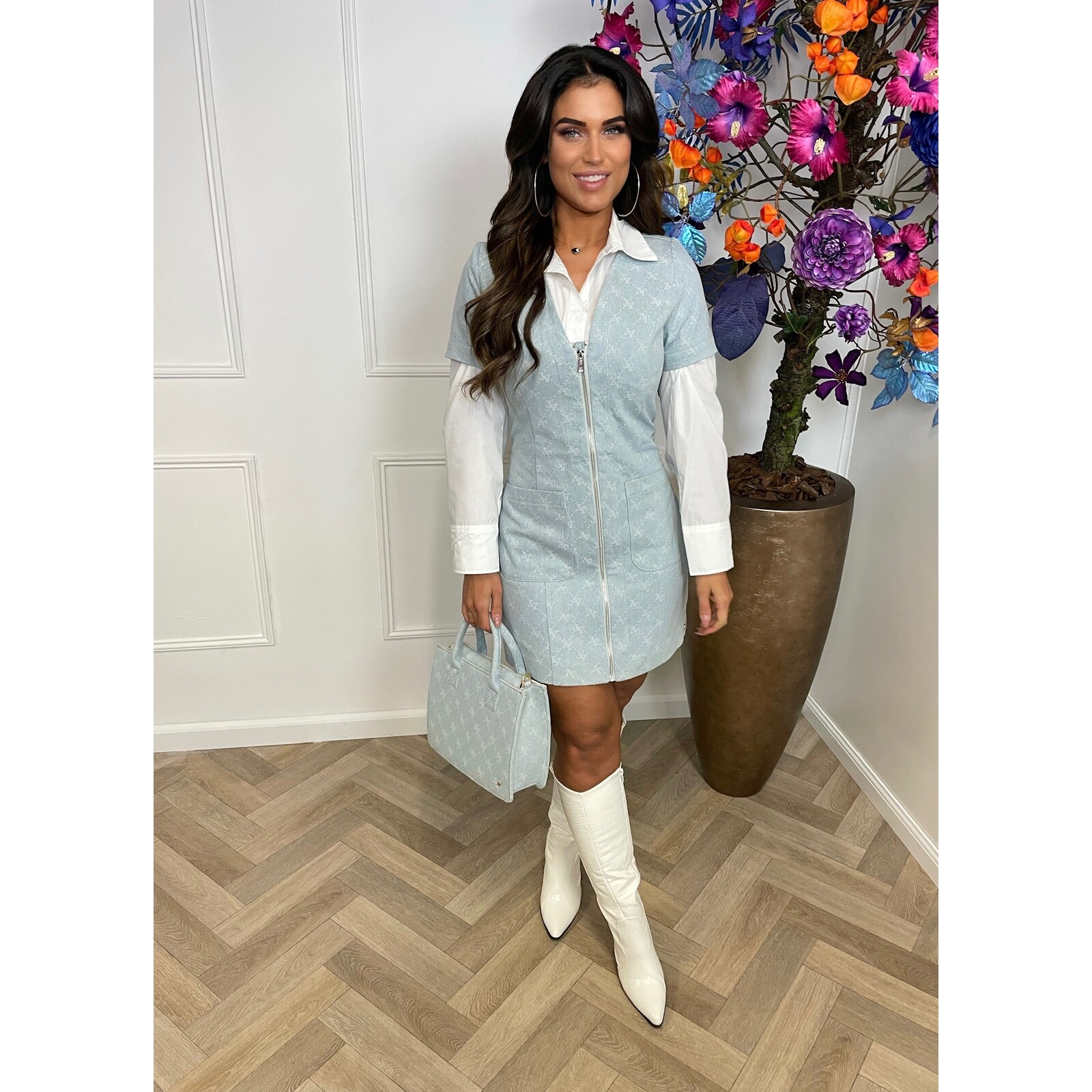 JoshV Dress Lonneke Light Blue Denim JoshV