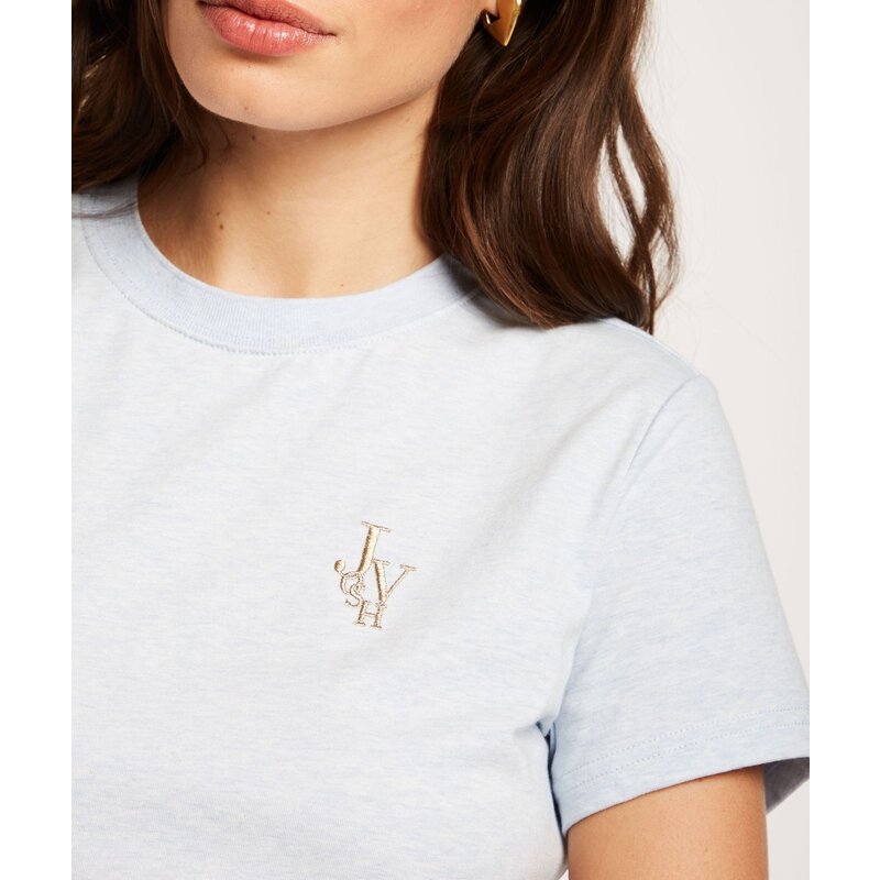 T-shirt Zoe Embroidery  Powder Blue Melange  JoshV