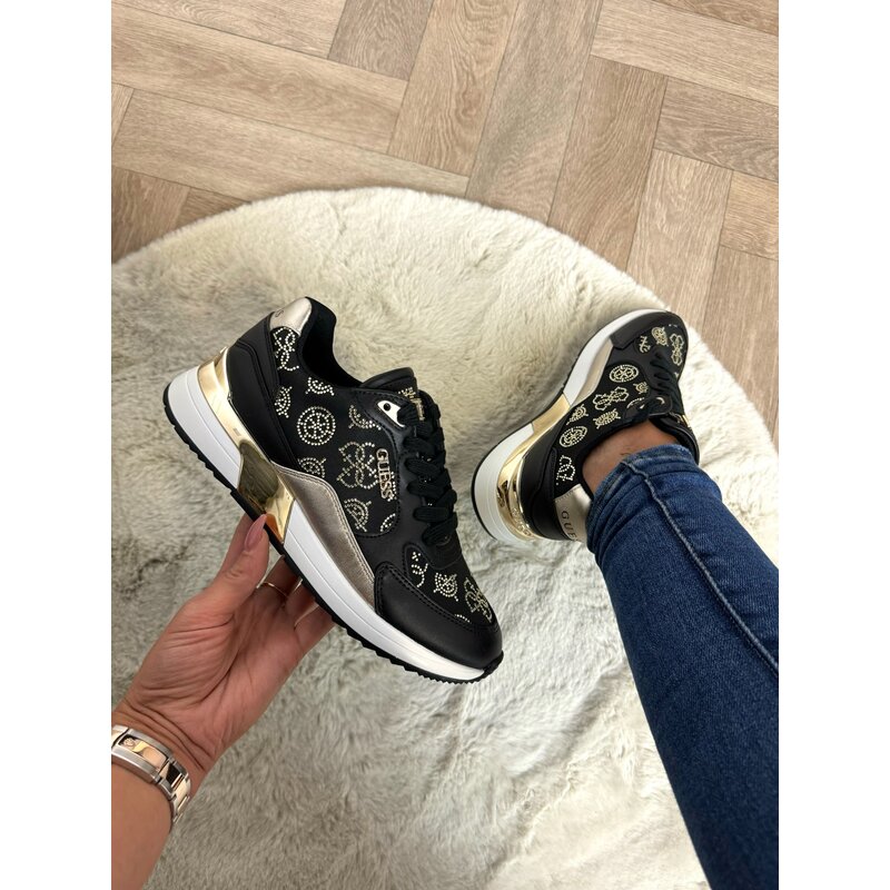 Sneakers  Logo Strass Black Gold Guess 826