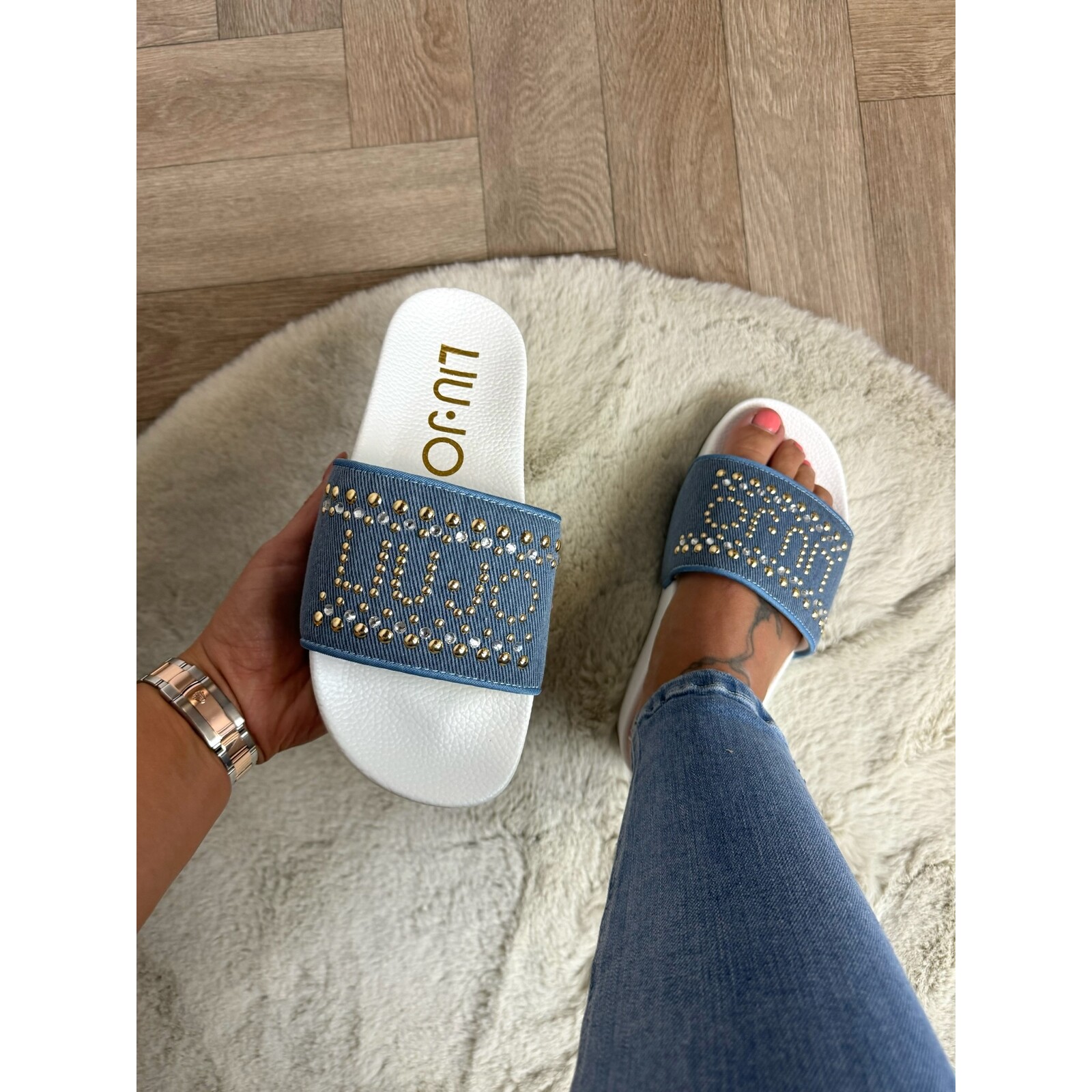 Liu-Jo Slippers My Konos Studs Denim Blue  Liu Jo 1425