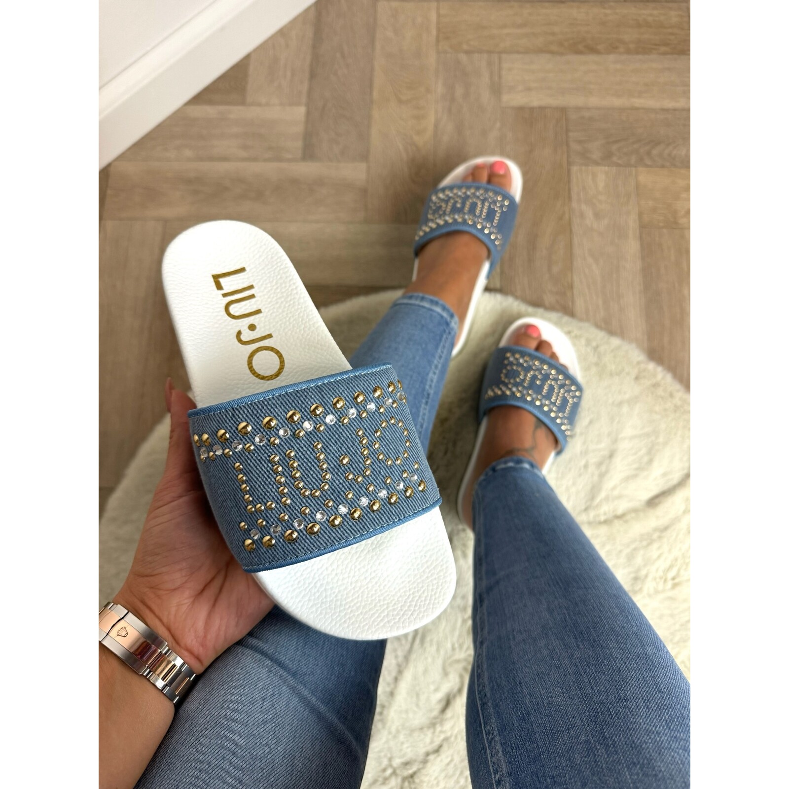 Liu-Jo Slippers My Konos Studs Denim Blue  Liu Jo 1425