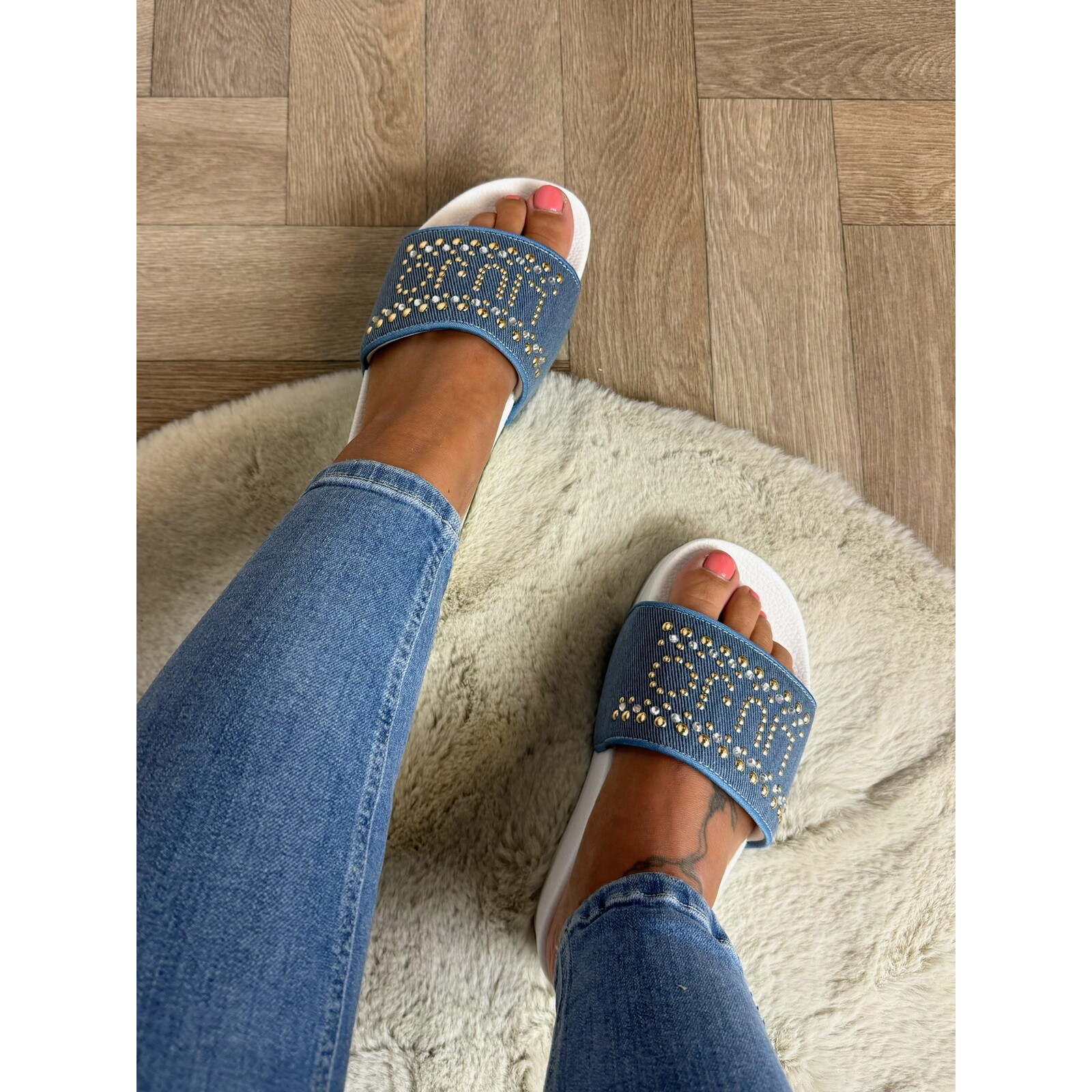 Liu-Jo Slippers My Konos Studs Denim Blue  Liu Jo 1425