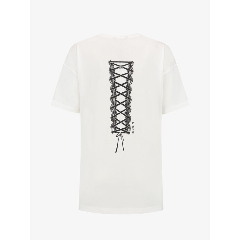 T-shirt Lace Up Star  White Nikkie