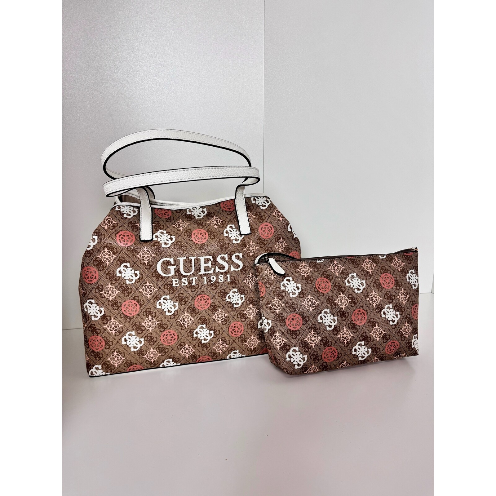 Guess 2 in 1 Bag Vikky Latte Logo Guess 825