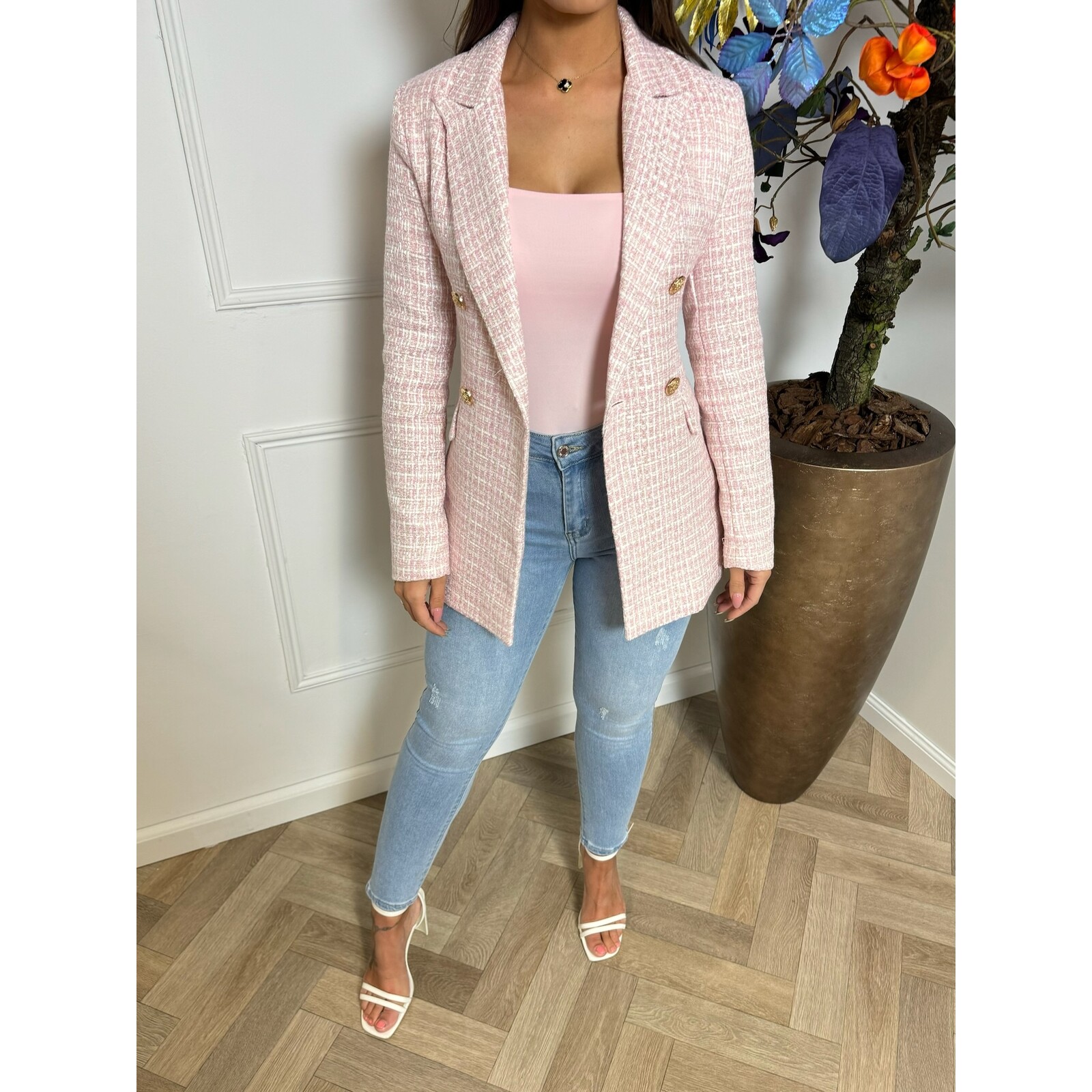 Blazer Koko Tweed Light Pink  8030-1