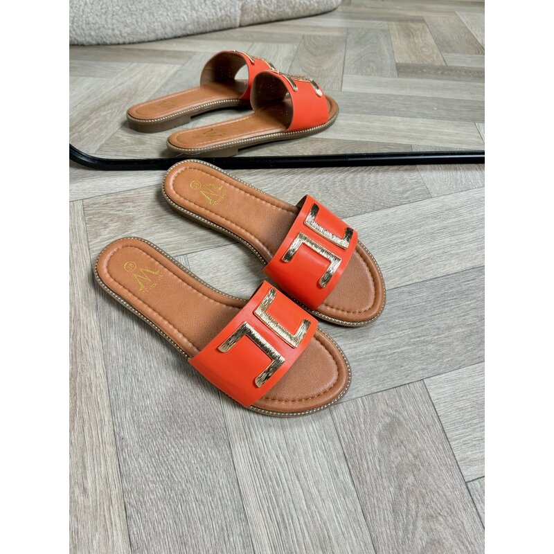 Slippers Jaley Orange with Gold TH9P-1 (WEB ONLY)